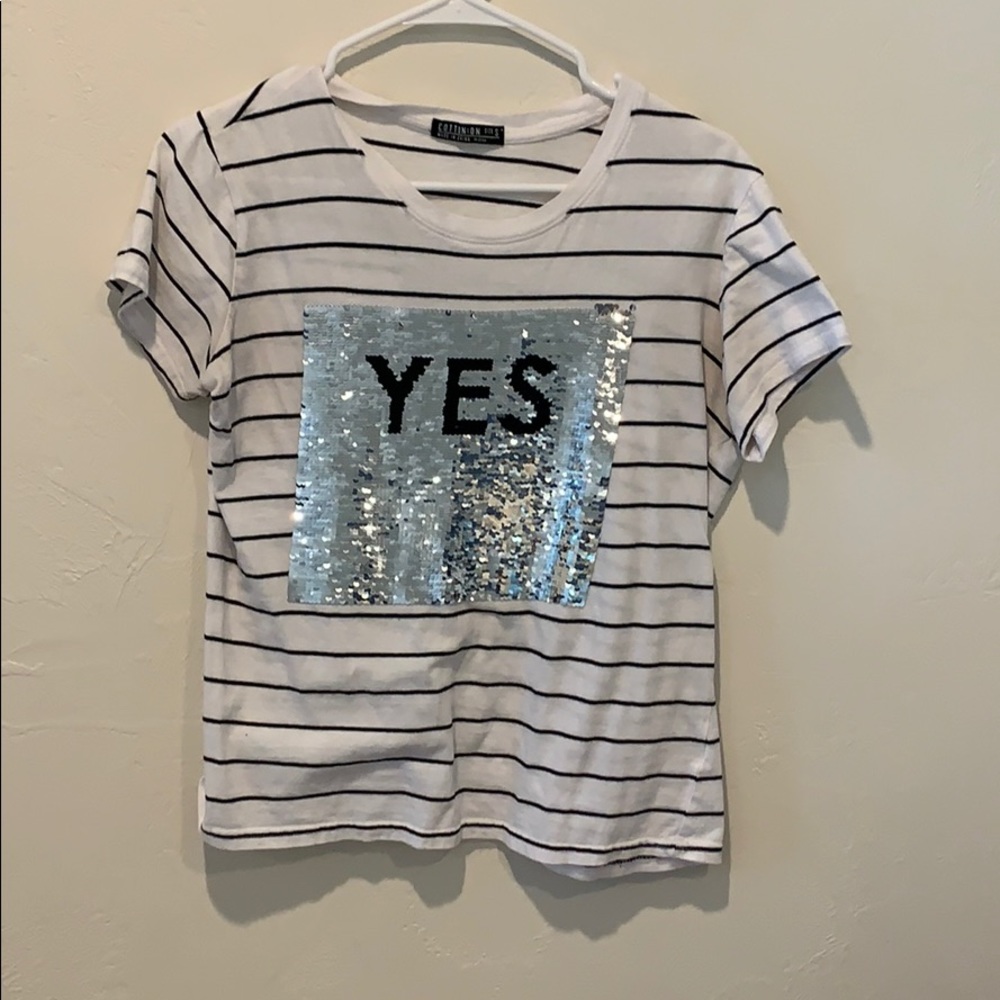Cotton on striped sequin shirt